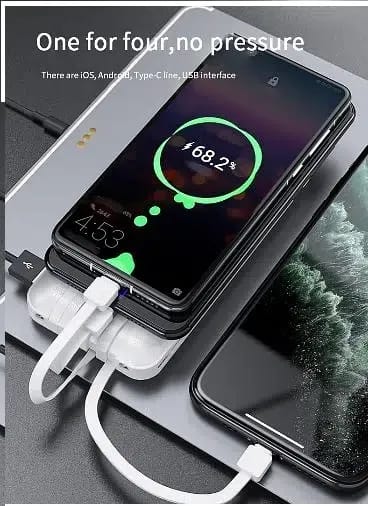 j cell 10000 mah Power bank with 4 in 1 Built in Cable