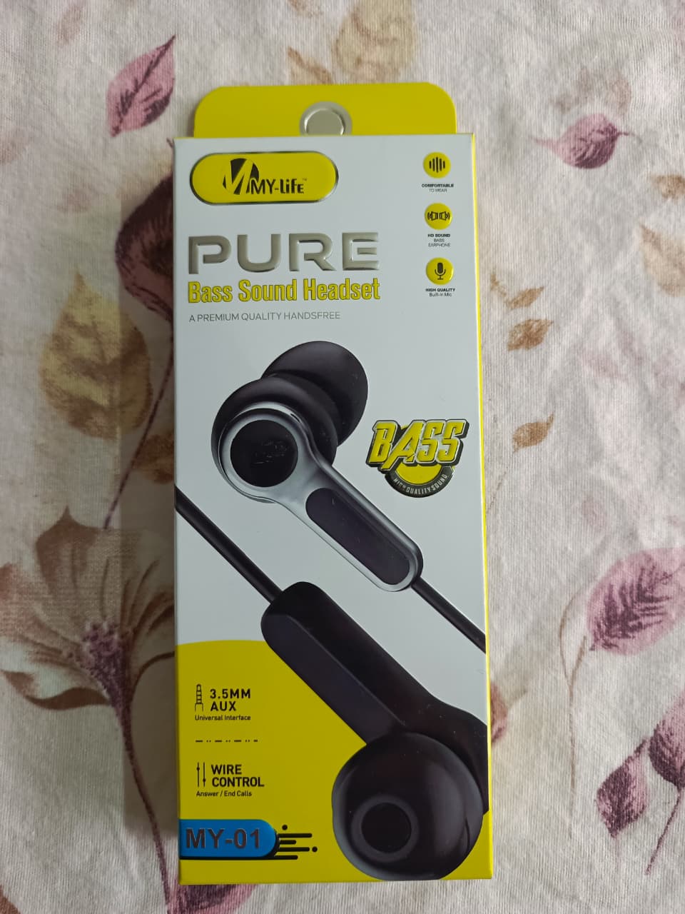 MY-Life B455 PURE Bass Sound Headset wired earphones.